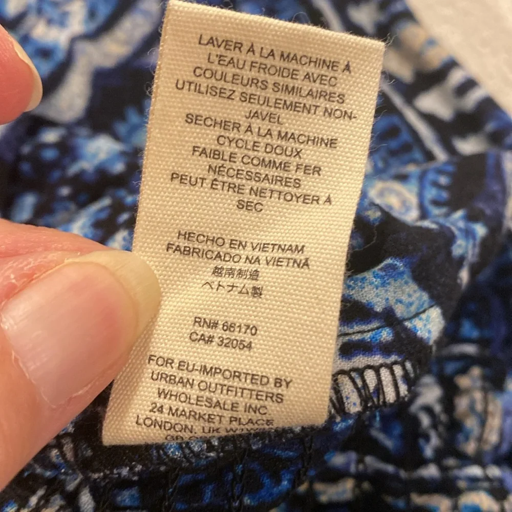 Free People Navy and Sky Blue Patterned Blouse - Picture 7 of 8